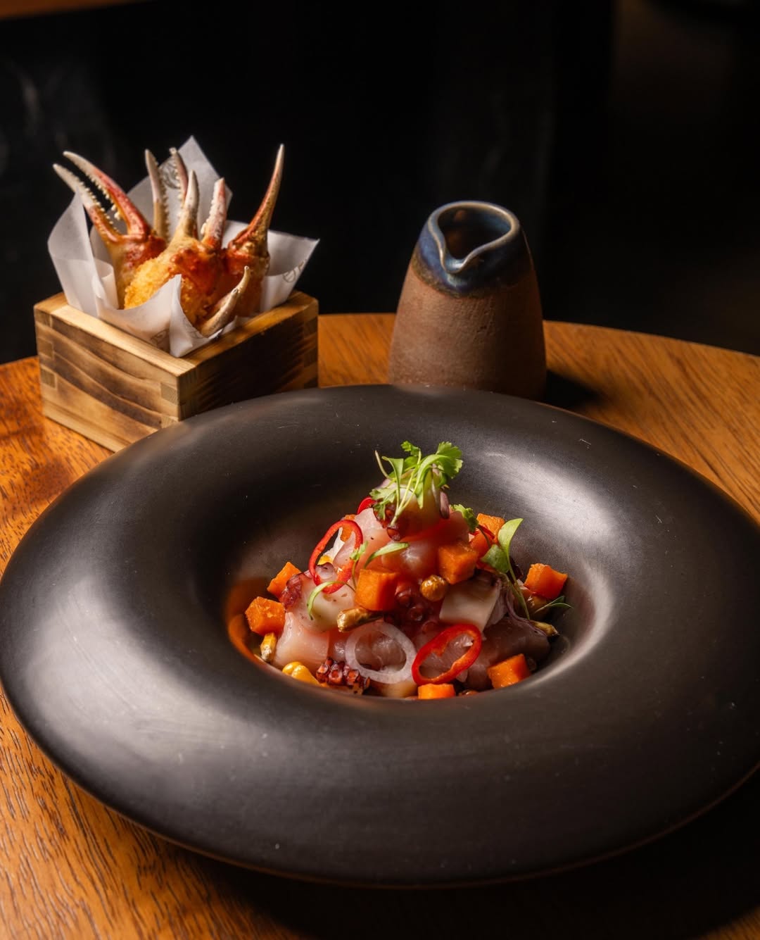 Plato de cocina nikkei en Osaka Miami